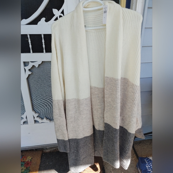 Banana Republic color block long wool blend sweater size XL NWT - Picture 3 of 7